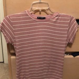 Brandy melville dusty rose striped tee